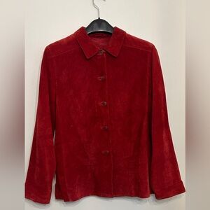 VALERIE BY VALERIE STEVENS DEEP RED SUEDE LEATHER JACKET